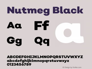 Nutmeg Black Version 1.000;PS 001.000;hotconv 1.0.88;makeotf.lib2.5.64775;com.myfonts.easy.without-foundry.nutmeg.black.wfkit2.version.4MBW Font Sample