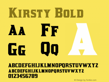 Kirsty-Bold Version 4.000 Font Sample
