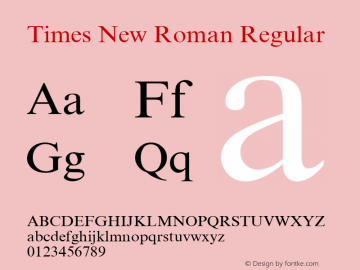 Times New Roman Version 2.0 - April 1994图片样张