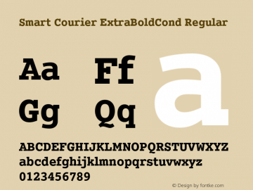 Smart Courier ExtraBoldCond Version 1.1; 2001 Font Sample