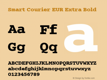 Smart Courier EUR ExtraBold Version 2.00 Font Sample