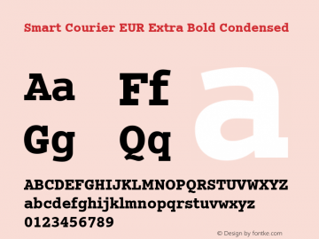 Smart Courier EUR ExtraBold Condensed Version 2.00 Font Sample