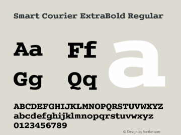 Smart Courier ExtraBold Version 1.1; 2001 Font Sample