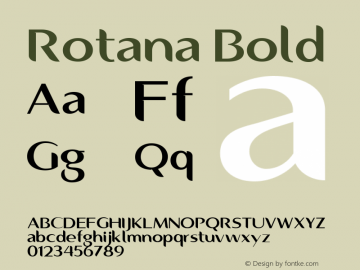 Rotana-Bold Version 1.901 Font Sample