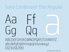 Saira Condensed Thin Regular 图片样张