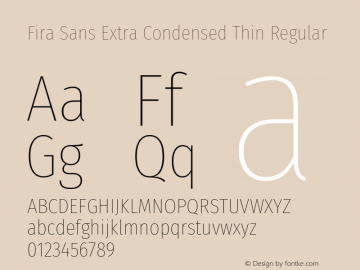 Fira Sans Extra Condensed Thin Regular 图片样张