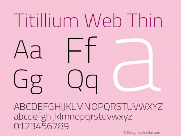 Titillium Web Thin  Font Sample