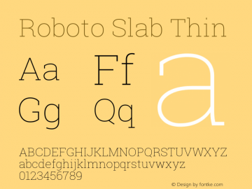 RobotoSlab Version 1.0 Font Sample