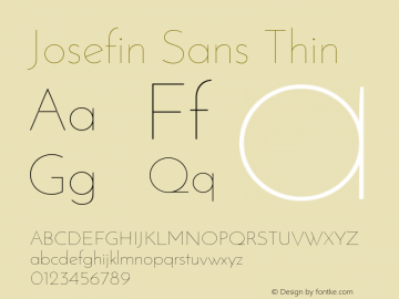 JosefinSans Version 1.0 Font Sample