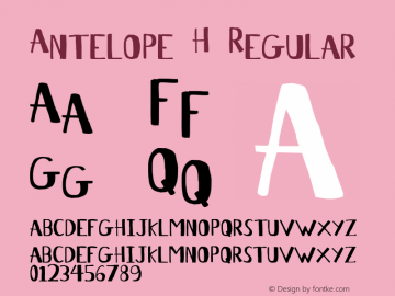 Antelope H Regular 6/8/97 revision1 Font Sample