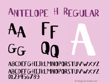 Antelope H Regular 6/8/97 revision1 Font Sample