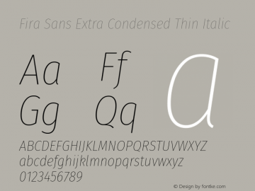 FiraSansExtraCondensedThin Version 1.0图片样张