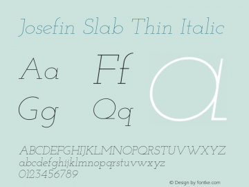 JosefinSlab Version 1.0 Font Sample