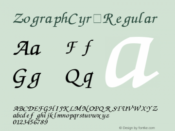 ZographCyr Regular Version 1.01 Font Sample