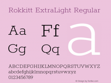 Rokkitt ExtraLight Regular 图片样张