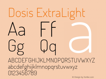 Dosis ExtraLight  Font Sample