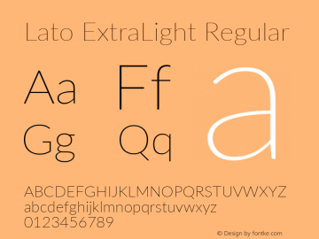 LatoExtraLight Version 1.0图片样张