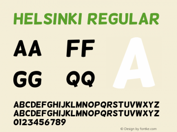 Helsinki Regular Version 2.6 Font Sample