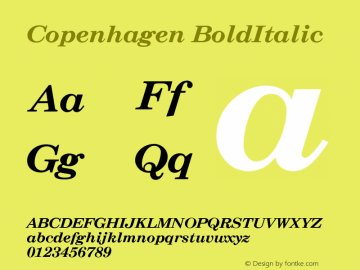 Copenhagen BoldItalic Version 1.20图片样张