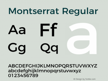 Montserrat-Regular Version 4.000 Font Sample