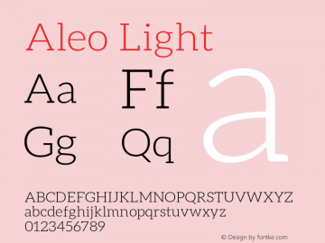 Aleo Light  Font Sample