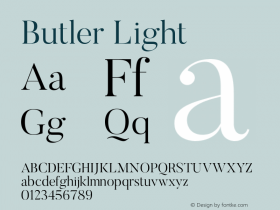 Butler Light  Font Sample