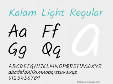 Kalam Light Regular  Font Sample