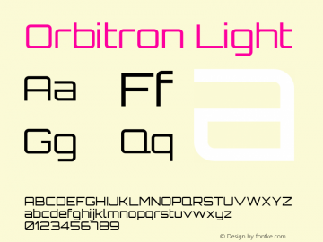 Orbitron Light  Font Sample