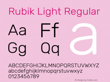 Rubik Light Regular  Font Sample