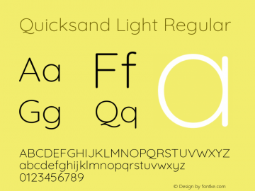 Quicksand Light Regular  Font Sample