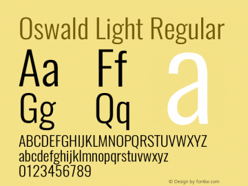 Oswald Light Regular 图片样张