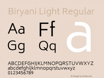 Biryani Light Regular 图片样张
