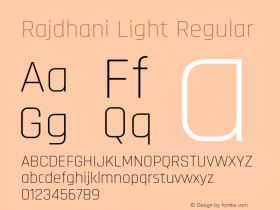 Rajdhani Light Regular 图片样张