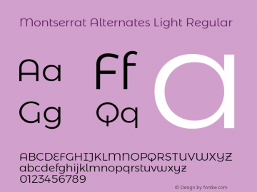 Montserrat Alternates Light Regular 图片样张