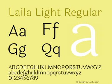 Laila Light Regular  Font Sample