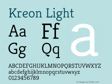 Kreon Light 图片样张