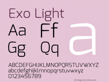 Exo Light  Font Sample