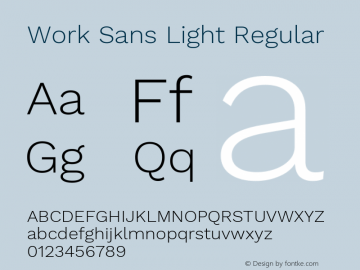 Work Sans Light Regular  Font Sample