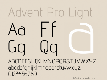 Advent Pro Light 图片样张