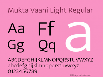 Mukta Vaani Light Regular  Font Sample