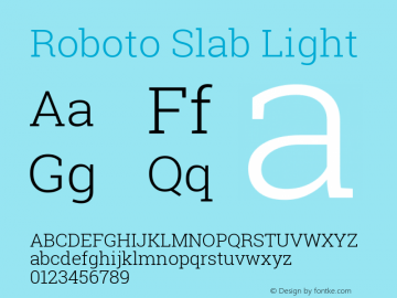 Roboto Slab Light  Font Sample