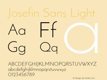 Josefin Sans Light  Font Sample
