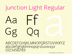 Junction Light Regular  Font Sample