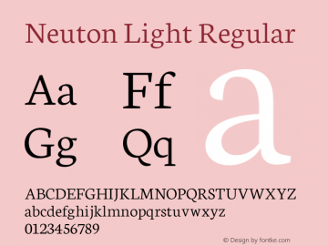 Neuton Light Regular 图片样张