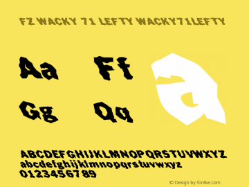 FZ WACKY 71 LEFTY WACKY71LEFTY Version 1.000 Font Sample