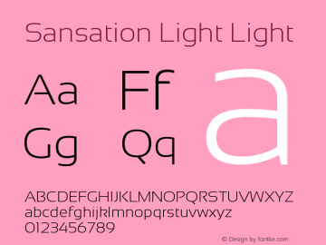 Sansation Light Light  Font Sample