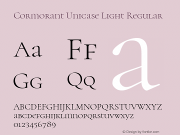 Cormorant Unicase Light Regular  Font Sample