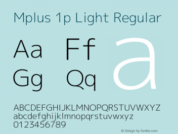 Mplus 1p Light Regular  Font Sample