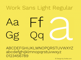 WorkSansLight Version 1.0 Font Sample