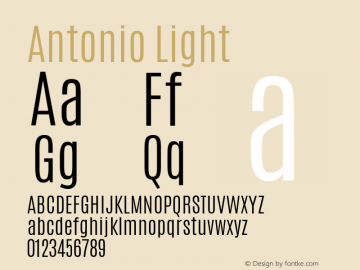 Antonio Version 1.0 Font Sample